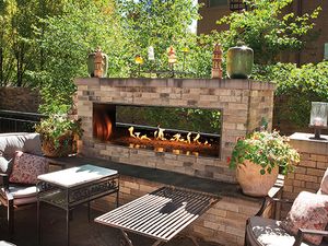 White Mountain Hearth: Carol Rose Coastal Outdoor Linear See-Through Fireplace - 60"