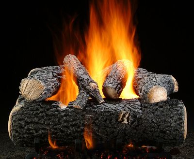 Hargrove: 18" Grand Oak See-Thru Shallow Log Set