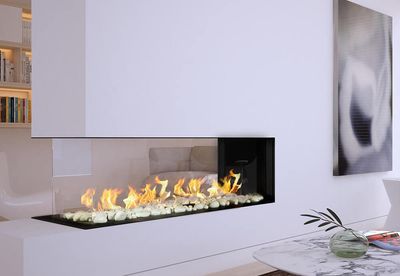 Flare: Room Definer 100" Fireplace with 30" Extra High Glass