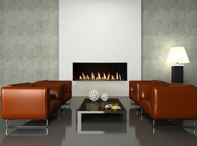 Flare: Front Facing 45" Fireplace with 16" Glass