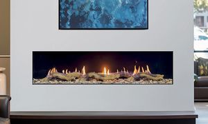 Flare: Front Facing 70" Fireplace with 16" Glass