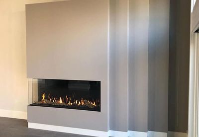 Flare: Left Corner 50" Fireplace with 16" Glass