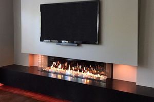 Flare: Double Corner 70" Fireplace with 30" Extra High Glass