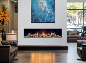 Flare: Front Facing 80" Fireplace with 16" Glass