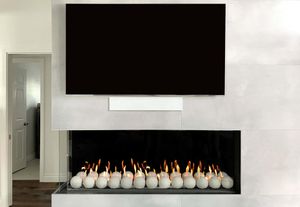 Flare: Left Corner 70" Fireplace with 30" Extra High Glass