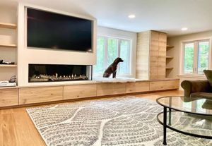 Flare: Right Corner 100" Fireplace with 24" High Glass