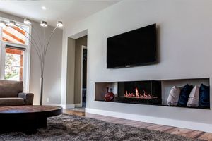 Flare: Double Corner 50" Fireplace with 30" Extra High Glass