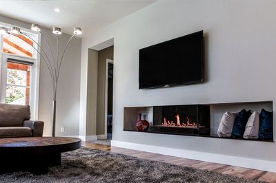 Flare: Double Corner 50" Fireplace with 16" Glass