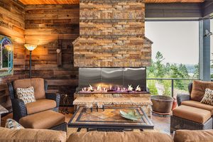 Flare: Vent-Free Double Corner 100" Outdoor Fireplace - 24" High Opening
