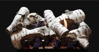 White Mountain Hearth: Birch Burncrete Log Set - 24"