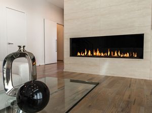 Flare: Front Facing 80" Fireplace with 24" High Glass