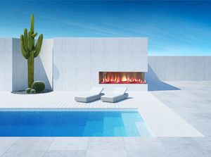 Flare: Vent-Free Right Corner 80" Outdoor Fireplace - 24" High Opening