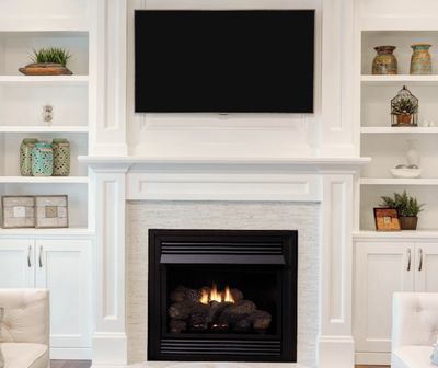White Mountain Hearth: Vail Vent-Free Deluxe 26 Fireplace & Mantel Combination