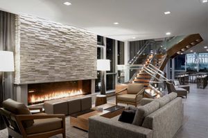 Flare: Front Facing 100" Commercial Fireplace with 30" Extra High Glass