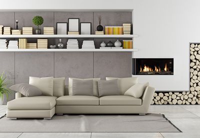 Flare: Left Corner 45" Fireplace with 16" Glass