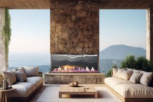 Flare: Vent-Free Double Corner 100" Outdoor Fireplace