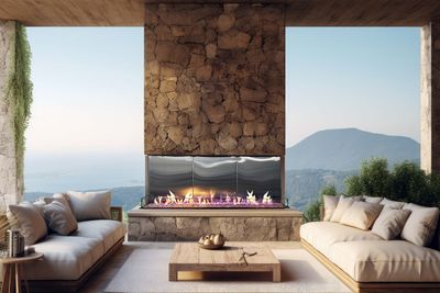 Flare: Vent-Free Double Corner 70" Outdoor Fireplace