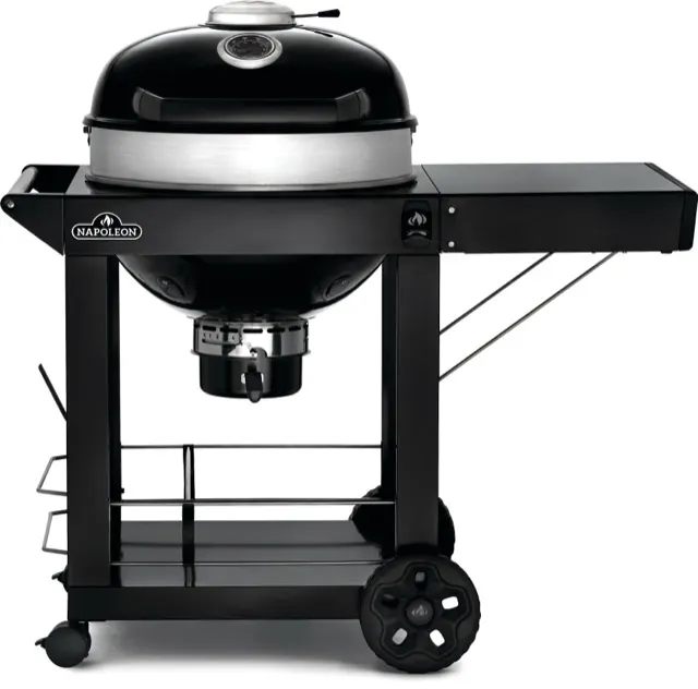 Napoleon PRO22 Charcoal Kettle Grill, Black with Cart charcoal grill