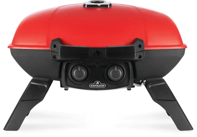 Napoleon TravelQ™ 285 Portable Propane Gas Grill with Griddle, Red gas grill