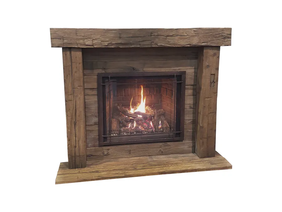 MagraHearth Post & Beam Surround non-combustible mantel in Brown