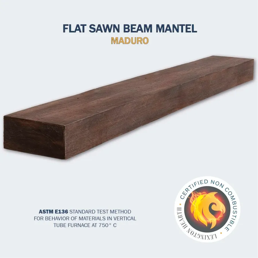 Decorative Timber Beam Mantel Brackets for Flat Sawn Beam Mantels by Lexington Hearth