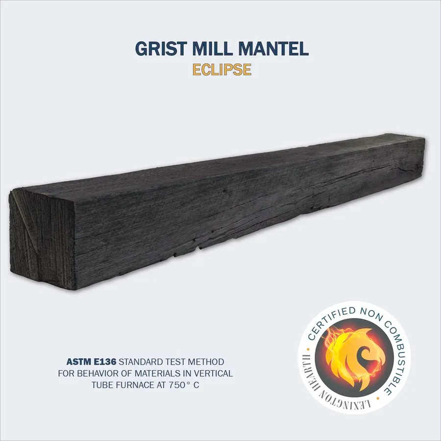 The Gristmill Floating Hearth and Rustic Mantel Kit by Lexington Hearth