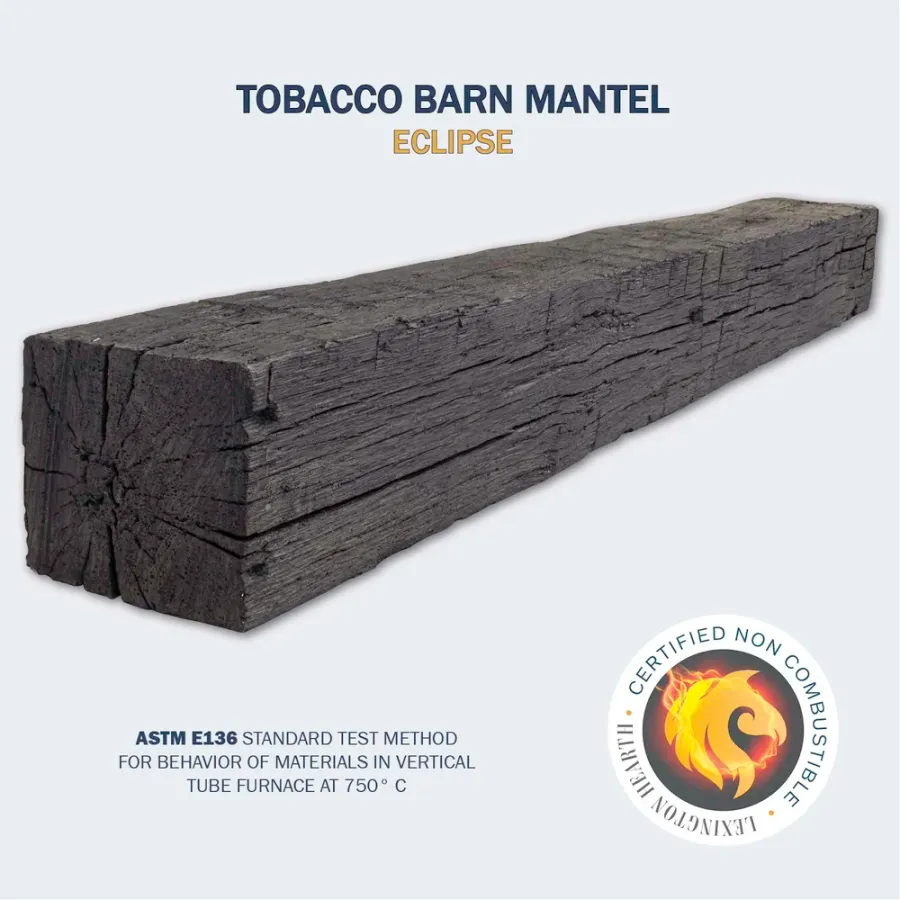 Tobacco Barn Floating Hearth and Rustic Mantel Kits by Lexington Hearth