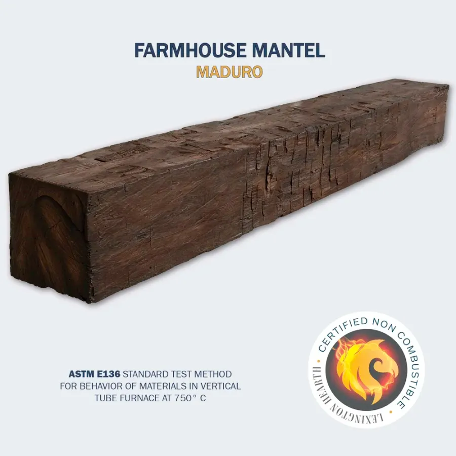 Farmhouse Non Combustible Rustic Mantel by Lexington Hearth