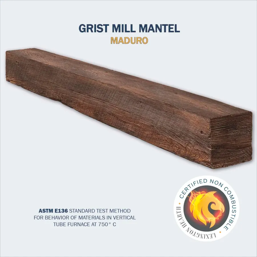 Grist Mill Non Combustible Rustic Mantel by Lexington Hearth