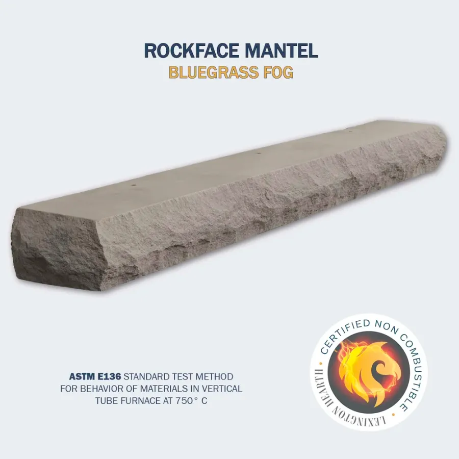 Rockface Limestone Non Combustible Mantel Shelf by Lexington Hearth