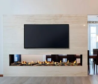 Stellar: Enlight Open Hearth See-Through Gas Fireplace